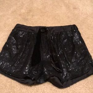 Black sequin shorts